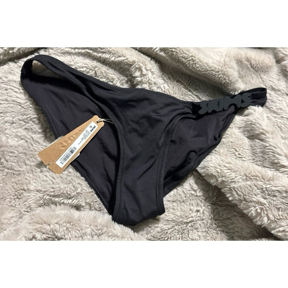 Skims Signature Swim logo hardware bikini bottom onyx